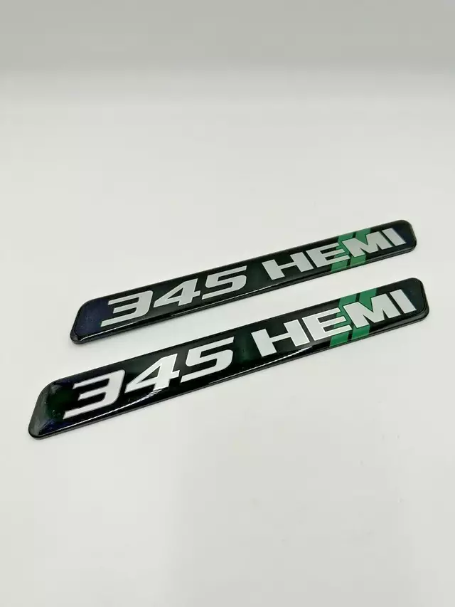 SWMF8GREEN - : Challenger Charger Durango Engine Half Cover Valve 5.7L 345 Insert Emblem F8 Grn for SW PERFORMANCE Image