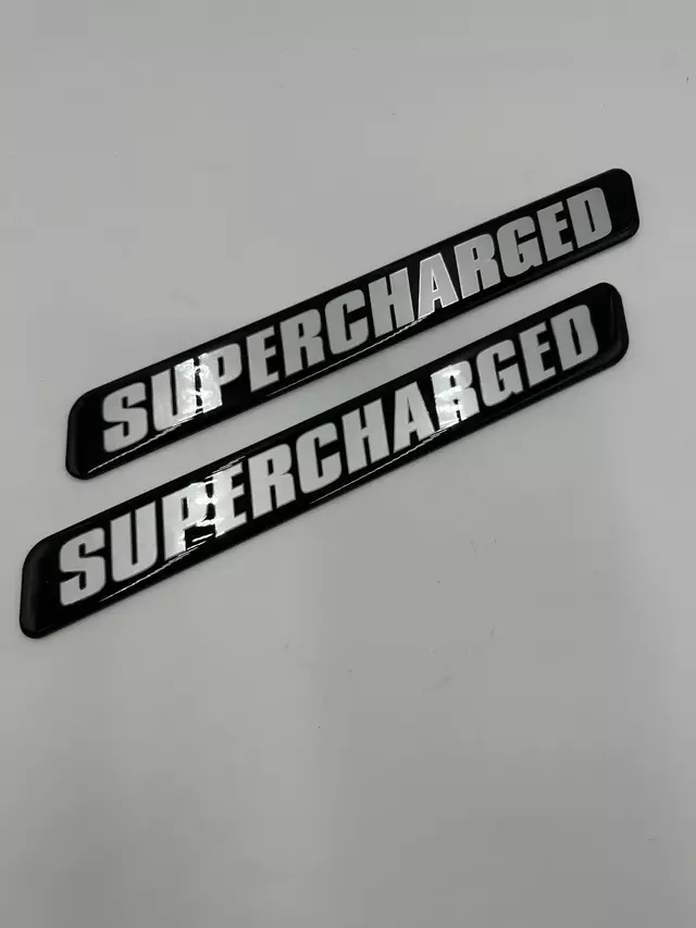 SWMINSERTSUPERCHARGED - : Challenger Charger Durango Engine Half Cover Valve 5.7L 345 Insert Emblem SuperC for SW PERFORMANCE Image