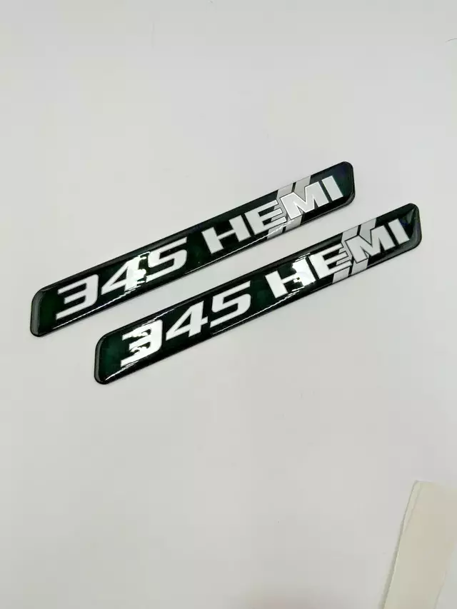 SWMINSERTSILVER - : Challenger Charger Durango Engine Half Cover Valve 5.7L 345 Insert Emblem Silver for SW PERFORMANCE Image