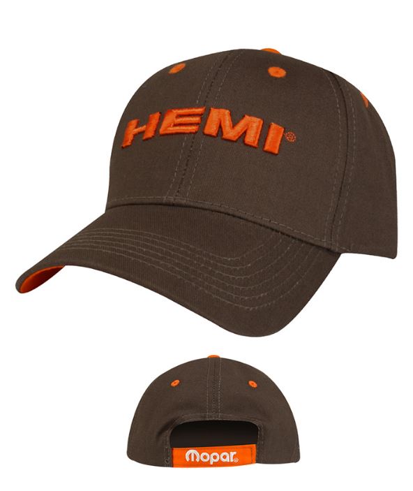 158UP - : New Mopar Hemi Cap Charcoal Orange Baseball Cap Mopar New for Mopar Image