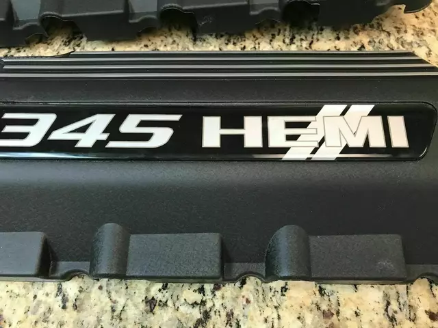 SWM345SILVER - : Challenger Charger Durango Engine Cover Valve 5.7L 345 Hemi 2Pcs Black &amp; Silver for SW PERFORMANCE Image