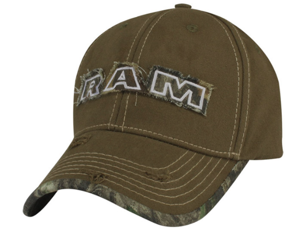 11HW4 - : New Ram Distressed Camo Cap Baseball Hat Cap Mossy Oak One Size Mopar Cotton for Mopar Image