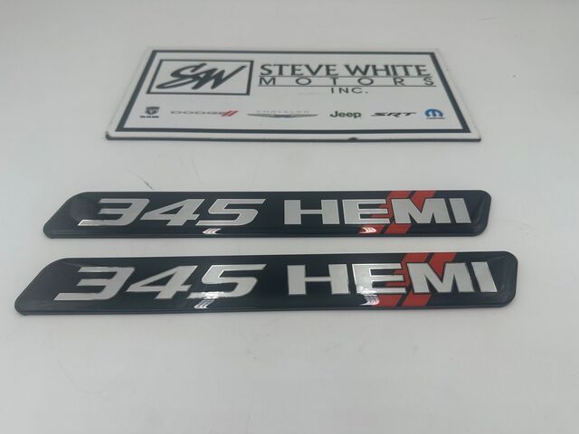 SWM345RED - : Challenger Charger Durango Engine Half Cover Valve 5.7L 345 Insert Emblem Red for SW PERFORMANCE Image