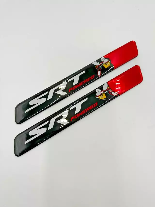 SWMINSERTSPBSRTRED - : Challenger Charger Engine Half Cover Powered By SRT Bee Inserts Emblems Red for SW PERFORMANCE Image