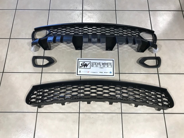 SWMSRTGRILLE2 - : 2019 Charger SRT Scat Pack Daytona Hellcat Upper Lower Grille Bezels Dual Inlets for Mopar Image