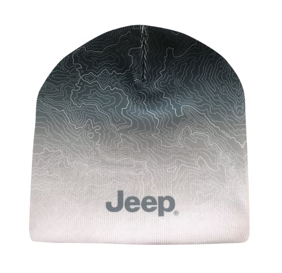 14RWR - : New Jeep Black White Ombre Topographic Slouchy Beanie Mopar New for Mopar Image