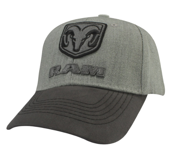 126VH - : New Ram Heathered Wool Cap Baseball Hat Cap Ballcap Raised Emblem One Size Fits for Mopar Image