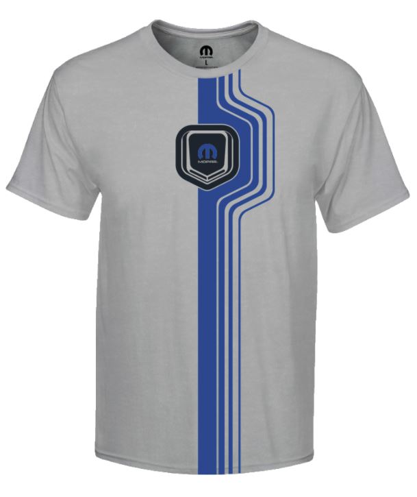 14TRGX - : New Mopar Men's Shaker Stripe T-Shirt Silver XL Silver Mopar New for Mopar Image