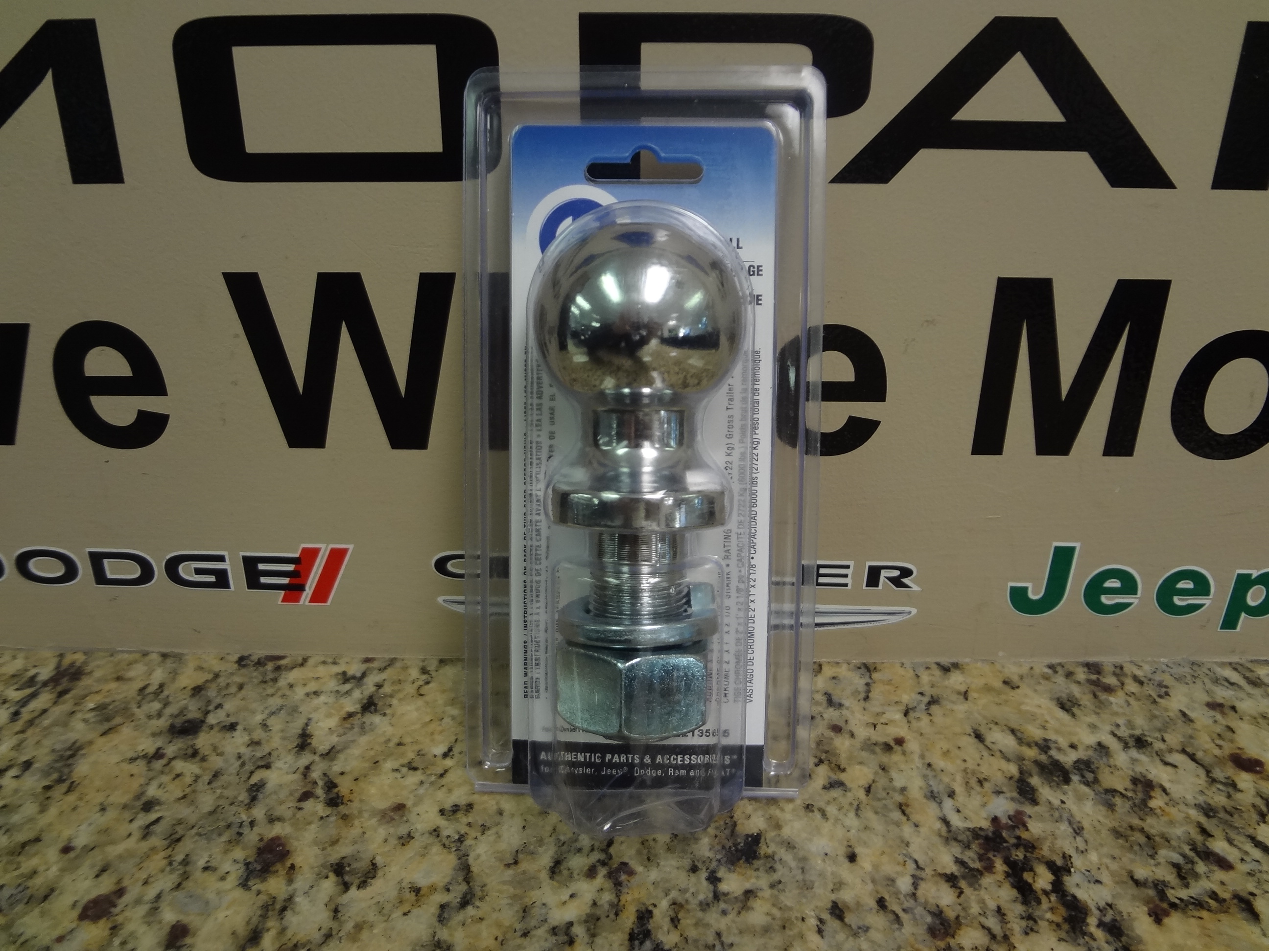 82213565 - Carriers &amp; Cargo Hauling Accessories: Hitch Ball for Chrysler: 300, Aspen, Pacifica, Town &amp; Country, Voyager | Dodge: Caravan, Charger, Dakota, Durango, Grand Caravan, Journey, Nitro, Ram 1500, Ram 2500, Ram 3500, Sprinter 2500, Sprinter 3500 | Fiat: 500X | Jeep: Cherokee, Commander, Compass, Gladiator, Grand Cherokee, Grand Cherokee L, Grand Cherokee WK, Grand Wagoneer, Grand Wagoneer L, Liberty, Renegade, Wagoneer, Wagoneer L, Wrangler, Wrangler JK | Ram: 1500, 1500 Classic, 2500, 3500, C/V, Dakota, ProMaster 1500, ProMaster 2500, ProMaster 3500, ProMaster City, ProMaster EV Image