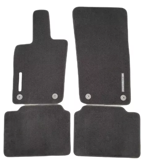 9718644359M0 - Interior: Carpet Floor Mats With Nubuk Surround - Black for Porsche Image