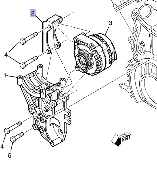 97356246 - : Bracket (NUMBER 2 IN PICTURE ONLY) for Chevrolet: Express 2500, Express 3500, Silverado 1500, Silverado 1500 HD, Silverado 2500, Silverado 2500 HD, Silverado 3500, Silverado 3500 HD | GMC: Savana 2500, Savana 3500, Sierra 1500, Sierra 1500 HD, Sierra 2500, Sierra 2500 HD, Sierra 3500, Sierra 3500 HD Image