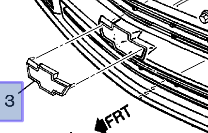 12542999 - Body: Emblem for Chevrolet: Blazer, C1500, C2500, C3500, Express 1500, Express 2500, Express 3500, K1500 Pickup, K2500 Pickup, K3500 Pickup, P30, Suburban C1500, Suburban C2500, Suburban K1500, Suburban K2500, Tahoe Image