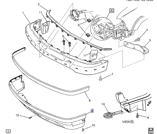 88967923 - : Air Deflector (#9 Highlighted) for Chevrolet: Blazer, S10 Image