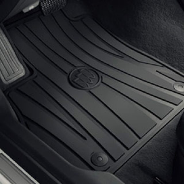 26668491 - : Front and Rear All-Weather Floor Mats in Jet Black with Buick Logos for GM Image