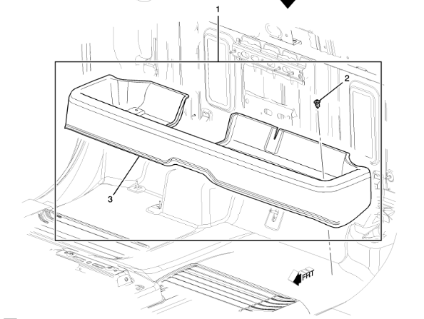 84525974 - Interior: Cargo, Under-Seat Organizer Extended/Double Cab Only (DARK ATMOSPHERE COLOR) for Chevrolet: Silverado 1500, Silverado 1500 LTD, Silverado 2500 HD, Silverado 3500 HD | GMC: Sierra 1500, Sierra 2500 HD, Sierra 3500 HD Image