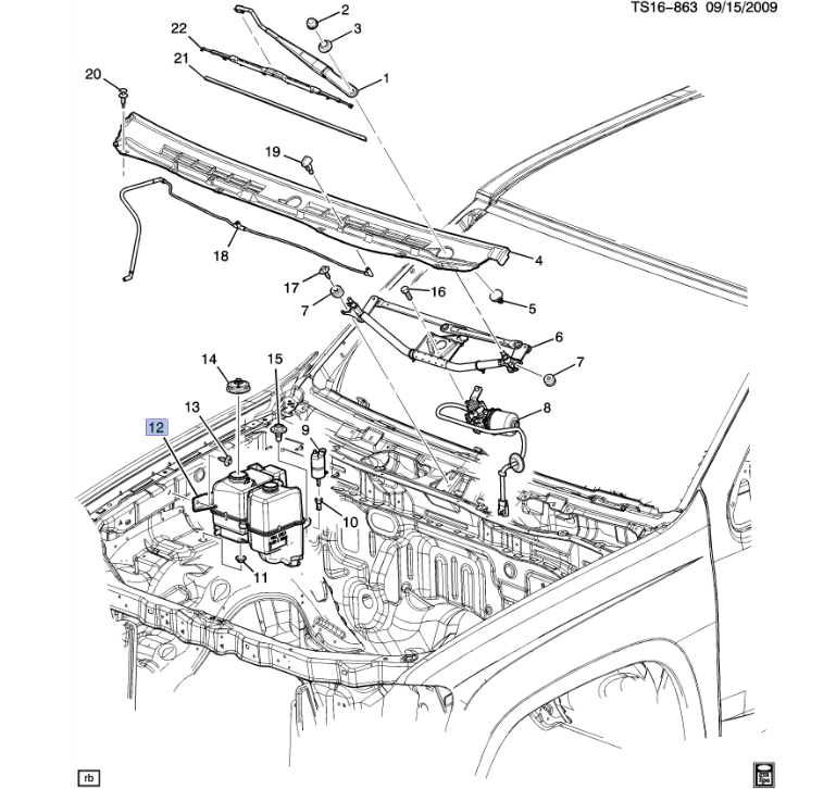 25792616 - : Windshield Washer Fluid Reservoir for GM Image