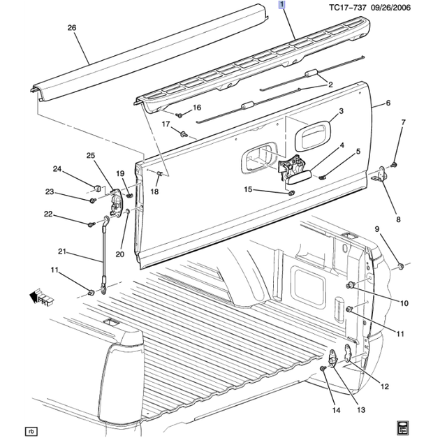 15932249 - : Rear End Spoiler for Chevrolet: Silverado 1500, Silverado 1500 Classic, Silverado 1500 HD, Silverado 1500 HD Classic, Silverado 2500, Silverado 2500 HD, Silverado 2500 HD Classic, Silverado 3500, Silverado 3500 Classic, Silverado 3500 HD | GMC: Sierra 1500, Sierra 1500 Classic, Sierra 1500 HD, Sierra 1500 HD Classic, Sierra 2500, Sierra 2500 HD, Sierra 2500 HD Classic, Sierra 3500, Sierra 3500 Classic, Sierra 3500 HD Image