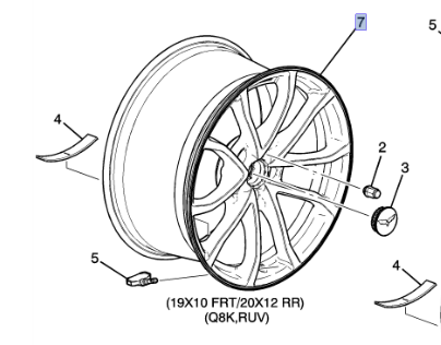 9598730 - : 20x12-Inch Aluminum Rear Wheel for GM Image