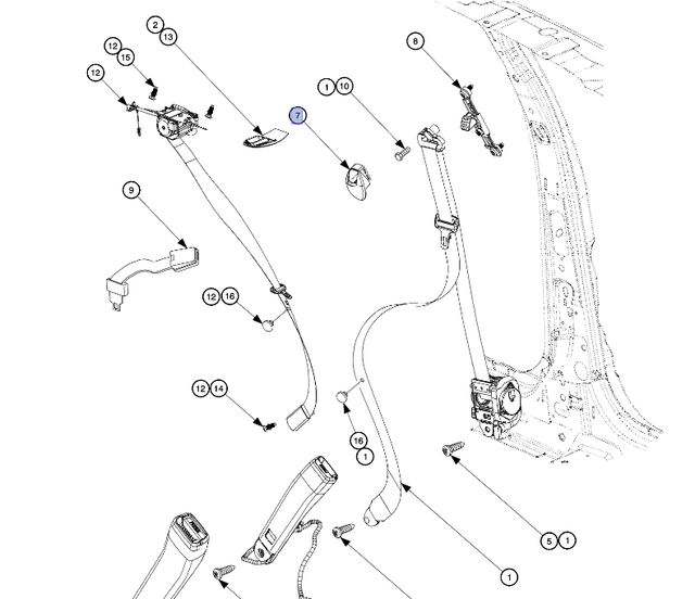 22712811 - Electrical: Seat Belt Guide for GM Image