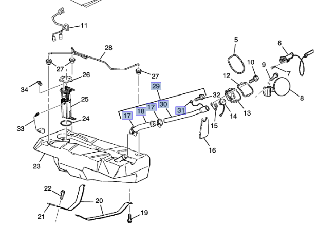 25727015 - Fuel System: Filler Pipe for Buick: Park Avenue Image