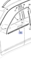 84838703 - : Black Front Passenger Side Door Window Belt Reveal Molding for GM Image