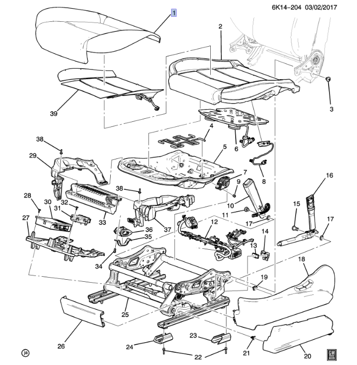 84466078 - : Black Driver Seat Cushion Cover for GM Image