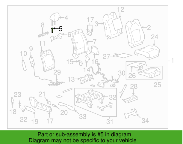 15901412 - Body: Headrest Guide for Buick: Enclave | Chevrolet: Traverse | GMC: Acadia | Saturn: Outlook Image