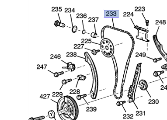 24461834 - Engine: Timing Chain for Buick: LaCrosse, Regal, Verano | Chevrolet: Captiva Sport, Cavalier, Classic, Cobalt, Equinox, HHR, Impala, Malibu | GMC: Terrain | Oldsmobile: Alero | Pontiac: G5, G6, Grand Am, Solstice, Sunfire | Saturn: Aura, Ion, L100, L200, L300, LS, LS1, LW1, LW200, Sky, Vue Image