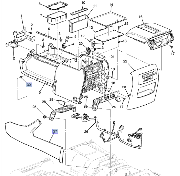 22817347 - Body: Console Trim Panel for GM Image