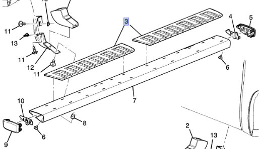 84106539 - : Step Pad for Cadillac: Escalade | Chevrolet: Silverado 1500, Silverado 2500 HD, Silverado 3500 HD, Tahoe | GMC: Sierra 1500, Sierra 2500 HD, Sierra 3500 HD, Yukon Image