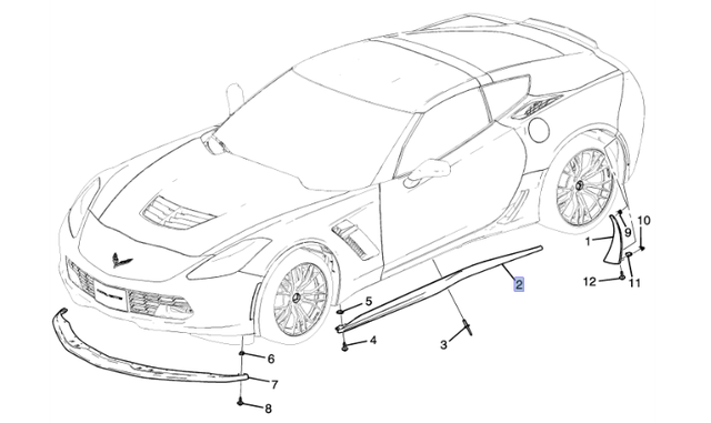84089703 - : Rocker Molding (Passenger Side Only) for GM Image