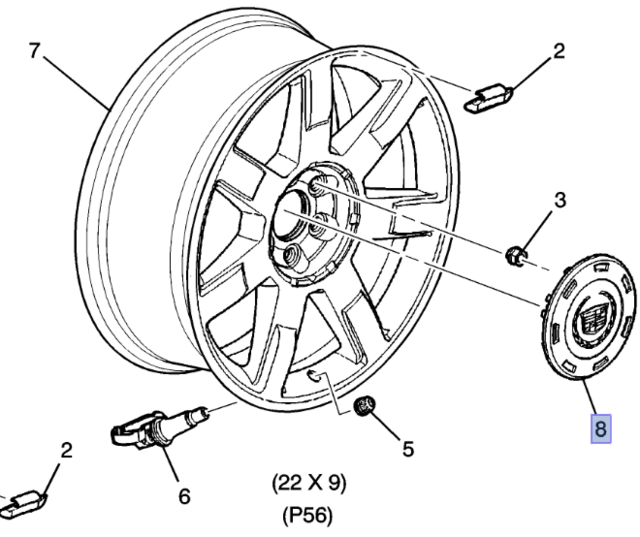19431594 - : Hub Cap for Cadillac: Escalade, Escalade ESV, Escalade EXT Image