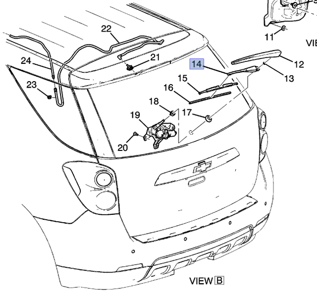84059856 - Body: Wiper Arm for Chevrolet: Equinox | GMC: Terrain Image