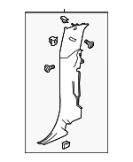 22817392 - : Light Ash Gray Driver Side Body Lock Pillar Garnish Molding for Chevrolet: Silverado 1500, Silverado 2500 HD, Silverado 3500 HD | GMC: Sierra 1500, Sierra 2500 HD, Sierra 3500 HD Image