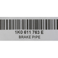 1K0611763E - Brakes: Brake Tube for Volkswagen: Beetle, Eos, Golf, Golf R, GTI, Jetta, R32, Rabbit Image