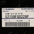 52159FG0229P - Body: Rail Cover for Subaru: Forester, Impreza Image