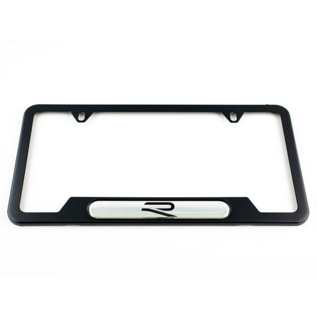 5H0071801 - Exterior: License Plate Frame - New Style R Logo for Volkswagen: Arteon, Atlas, Beetle, CC, Golf, Tiguan, Touareg Image