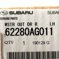 62280AG011 - Body: Belt Weather-strip for Subaru: Legacy, Outback Image