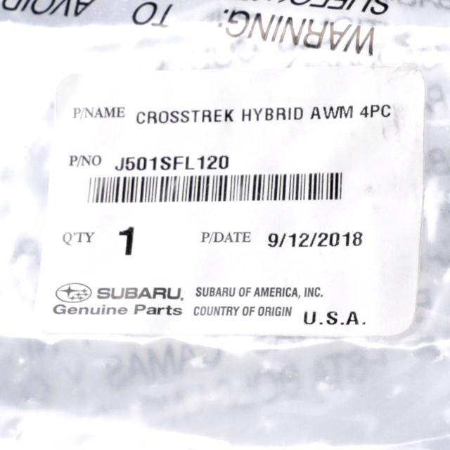 J501SFL120 - Interior: Floor Liners, All-Weather for Subaru: Crosstrek Image