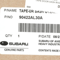 90422AL30A - Body: Black Out Tape for Subaru: Outback Image