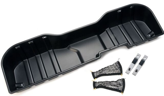 23183674 - Interior: 07-24 Crew Cab Interior Under-Seat Storage Compartment for Chevrolet: Silverado 1500, Silverado 1500 Classic, Silverado 1500 HD, Silverado 1500 HD Classic, Silverado 2500, Silverado 2500 HD, Silverado 2500 HD Classic, Silverado 3500, Silverado 3500 Classic, Silverado 3500 HD | GMC: Sierra 1500, Sierra 1500 Classic, Sierra 1500 HD, Sierra 1500 HD Classic, Sierra 2500, Sierra 2500 HD, Sierra 2500 HD Classic, Sierra 3500, Sierra 3500 Classic, Sierra 3500 HD Image