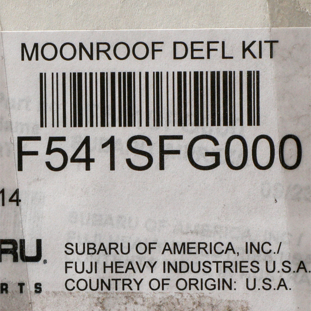 F541SFG000 - Exterior: Moonroof Air Deflector for Subaru: Impreza Image