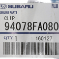 94078FA080 - Body: Cowl Trim Clip for Subaru: Crosstrek, Forester, Impreza, WRX, WRX STI, XV Crosstrek Image