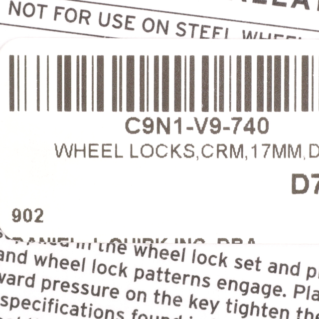 C9N3V9740A - Wheels: Alloy Wheels Locks, Chrome Finish (Set Of 4) for Mazda Image
