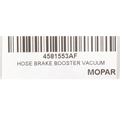 4581553AF - Brakes: Brake Booster Vacuum Hose for Chrysler: 300 | Dodge: Challenger, Charger Image