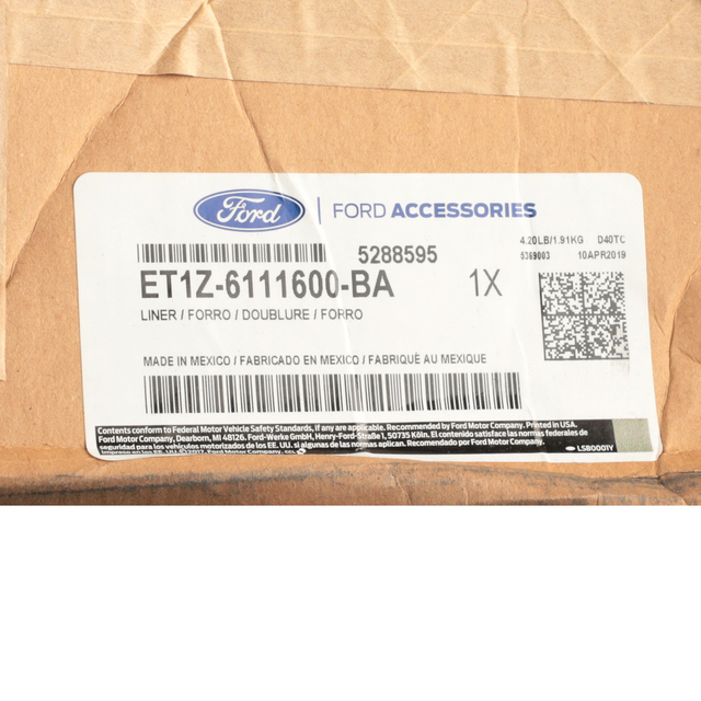 ET1Z6111600BA - Interior: Cargo Area Protector - Black - Lwb for Ford Image