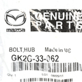 GK2G33062 - : Hub Assembly Stud for Mazda: 6 Image