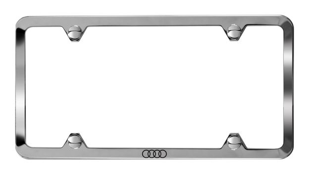 ZAW071801B - Exterior: Slimline License Plate Frame With Audi Rings for Audi: A3, A3 Quattro, A3 Sportback e-tron, A4 allroad, A4 Quattro, A5 Quattro, A5 Sportback, A6 allroad, A6 Quattro, A7 Quattro, A7 Sportback, A8 Quattro, allroad, e-tron GT, e-tron Sportback, Q3, Q4 e-tron, Q5, Q5 Sportback, Q7, Q8, Q8 e-tron, R8, RS e-tron GT, RS3, RS5, RS5 Sportback, RS7, S3, S4, S5, S5 Sportback, S6, S7, S8, SQ5, SQ5 Sportback, SQ7, SQ8, TT Quattro, TT RS Quattro, TTS Quattro Image