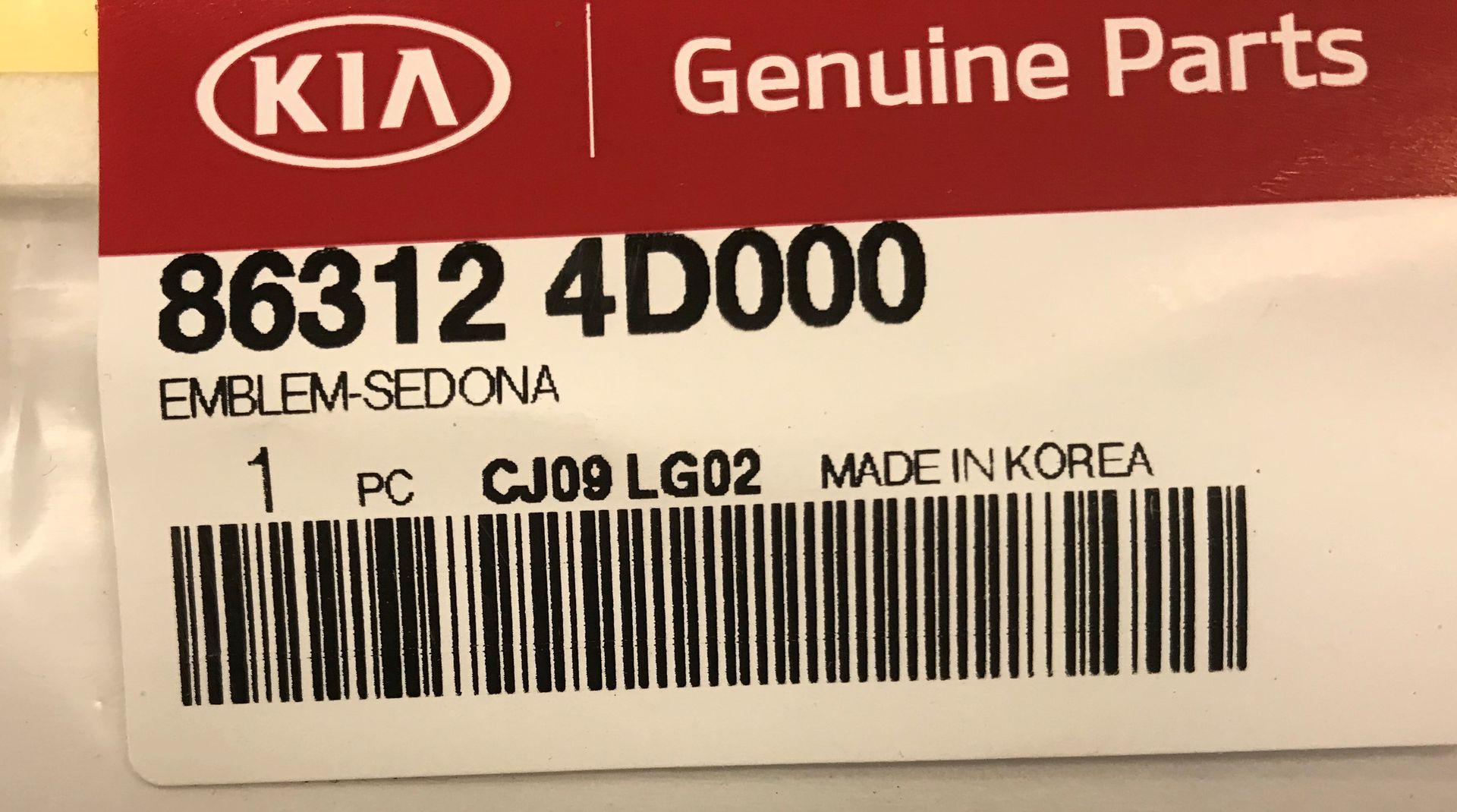863124D000 - Body: Nameplate for Kia: Sedona Image