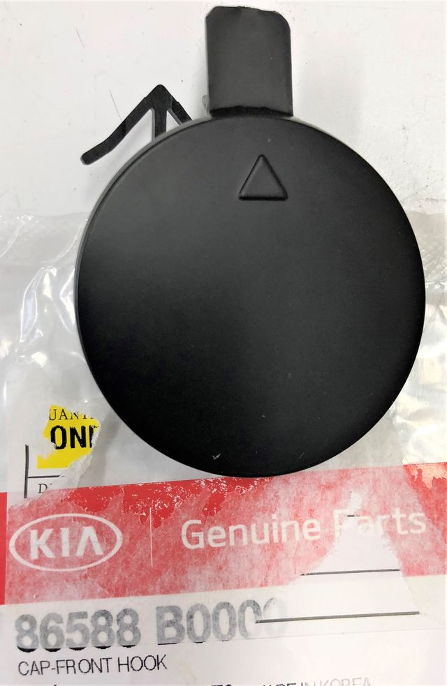 thumbnail image 2 of Genuine Kia Forte Front Bumper Tow Hook Cover - 2014-2016 - Black - 86588A7000 2 of 3